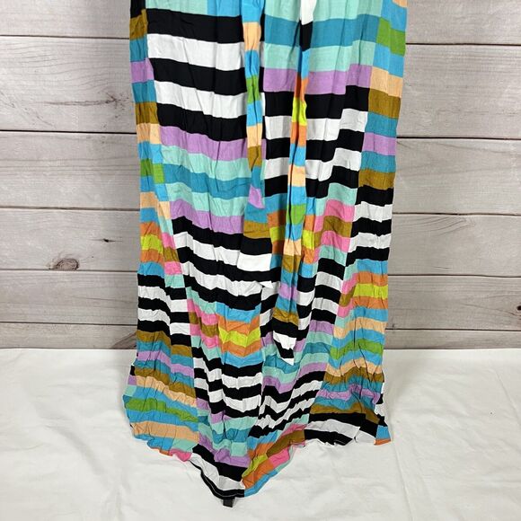 NWT Mara Hoffman Sleeveless Wrap Halter Striped Multicolor Maxi Dress Sz 4 - Picture 7 of 16